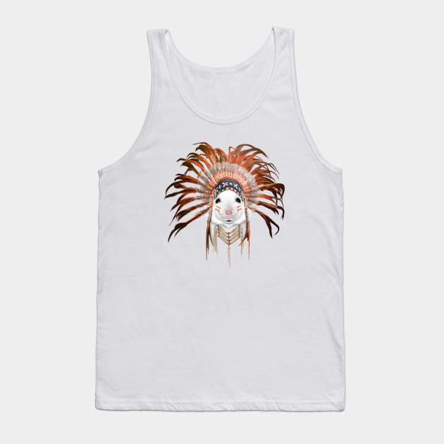 Orange Feather Mouse Tank Top by ronnkools